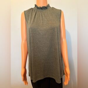 Cable & Gauge Sleeveless Charcoal Blouse